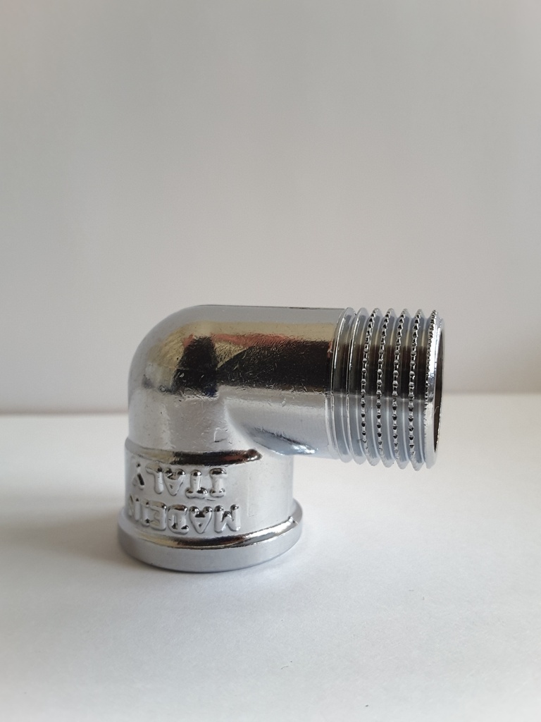 GOMITO 1/2" M.F. OTTONE CROMATO